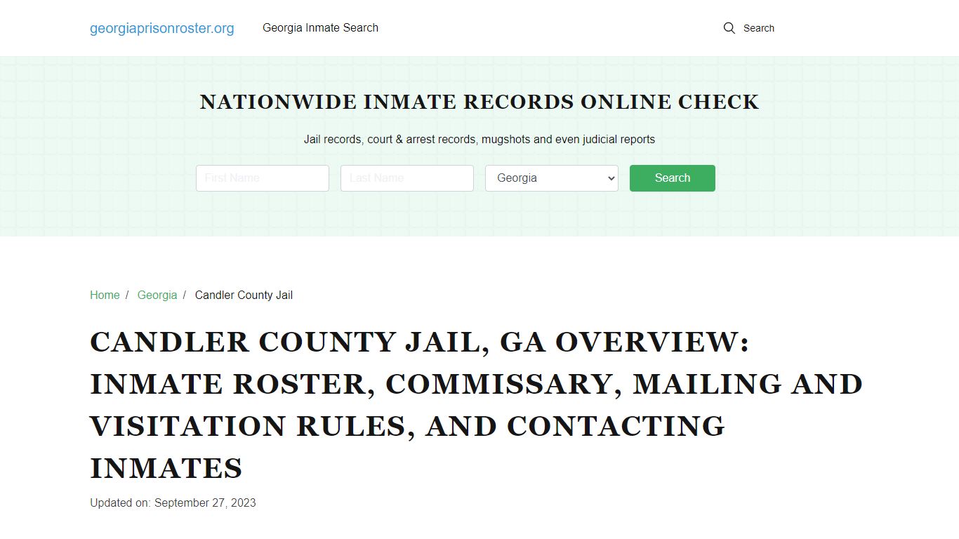 Candler County Jail, GA: Inmate Search, Visitation & Contact Info